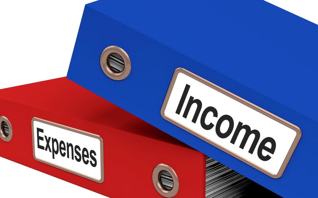 binders with income and expense reports